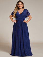 Plus Size Empire Waist Pleated A-Line Formal Evening Dress